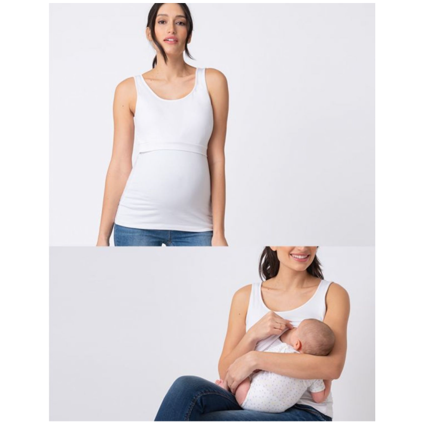 Seraphine Warte- und Stilloberteil aus Bambus – Laina – Weiß – Stillkleidung – MamaMilla
