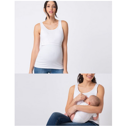 Seraphine Warte- und Stilloberteil aus Bambus – Laina – Weiß – Stillkleidung – MamaMilla