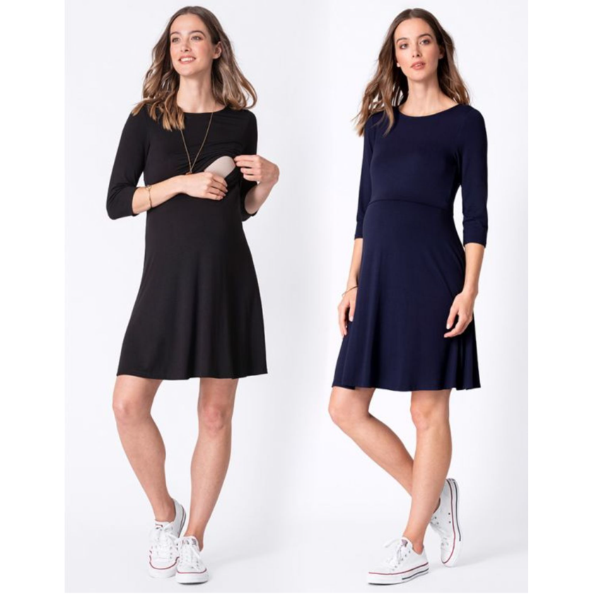 Seraphine Warte- und Stillkleid – Una – Marineblau – Stillkleidung – MamaMilla