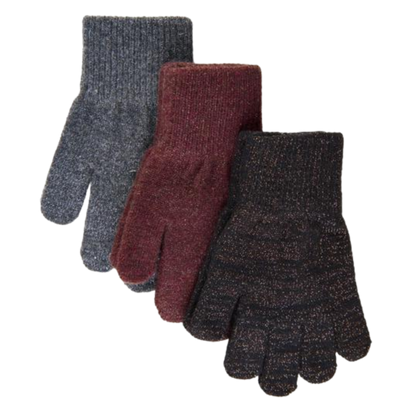 Mikk-line magische Strickfäustlinge – 3er-Pack – Schwarz – Glitzer – Fäustlinge – MamaMilla