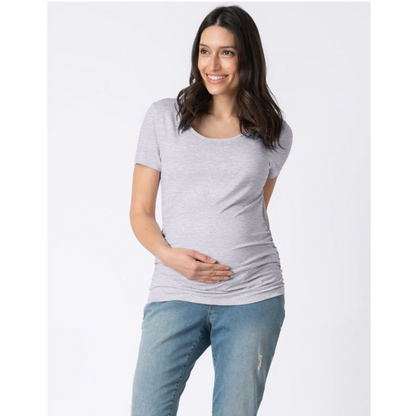Seraphine 2er-Pack Vente- T-Shirts aus Bambus – Julianne – Marineblau/Grau – Umstandsmode – MamaMilla