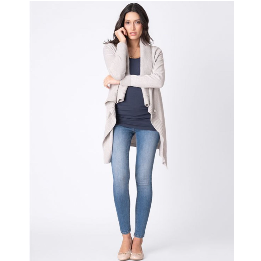 Seraphine 2er-Pack Vente- T-Shirts aus Bambus – Julianne – Marineblau/Grau – Umstandsmode – MamaMilla