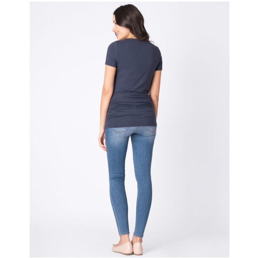 Seraphine 2er-Pack Vente- T-Shirts aus Bambus – Julianne – Marineblau/Grau – Umstandsmode – MamaMilla